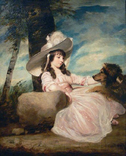 Sir Joshua Reynolds Portrait of Miss Anna Ward with Her Dog Spain oil painting art